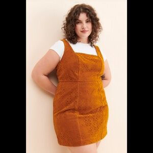 Anthropologie Maeve Faux Suede Mini Shift Dress - Size 22 - Copper